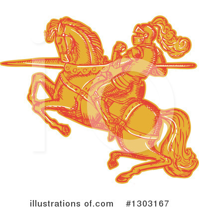 Royalty-Free (RF) Knight Clipart Illustration by patrimonio - Stock Sample #1303167