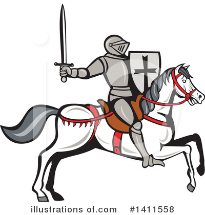 Royalty-Free (RF) Knight Clipart Illustration by patrimonio - Stock Sample #1411558