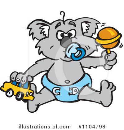 Royalty-Free (RF) Koala Clipart Illustration by Dennis Holmes Designs - Stock Sample #1104798