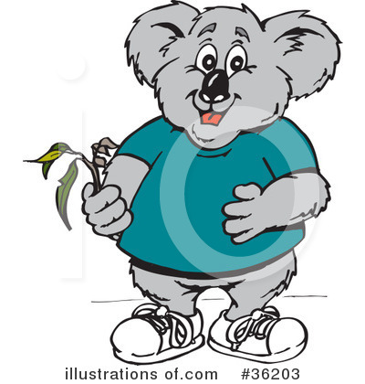 Royalty-Free (RF) Koala Clipart Illustration by Dennis Holmes Designs - Stock Sample #36203
