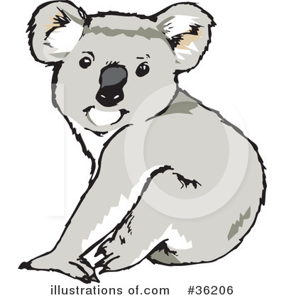 Royalty-Free (RF) Koala Clipart Illustration by Dennis Holmes Designs - Stock Sample #36206