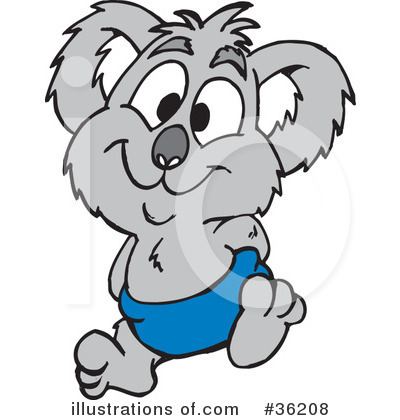 Royalty-Free (RF) Koala Clipart Illustration by Dennis Holmes Designs - Stock Sample #36208