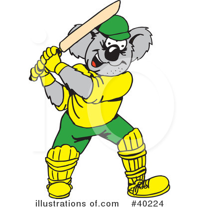 Cricketer Clipart #40224 by Dennis Holmes Designs