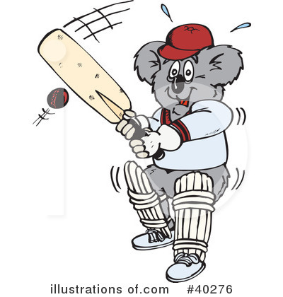 Cricketer Clipart #40276 by Dennis Holmes Designs