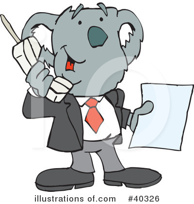 Royalty-Free (RF) Koala Clipart Illustration by Dennis Holmes Designs - Stock Sample #40326