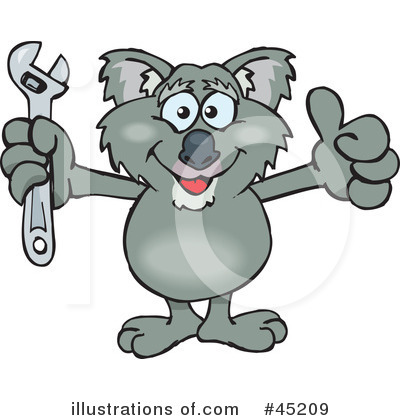 Royalty-Free (RF) Koala Clipart Illustration by Dennis Holmes Designs - Stock Sample #45209