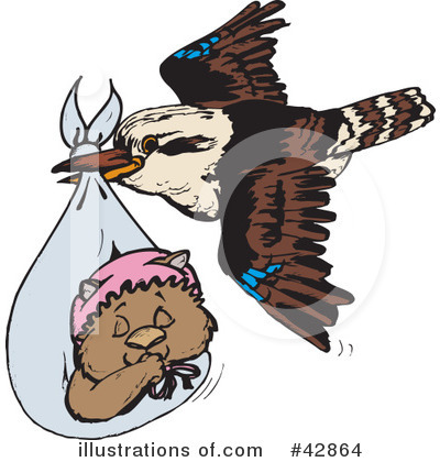 Royalty-Free (RF) Kookaburra Clipart Illustration by Dennis Holmes Designs - Stock Sample #42864