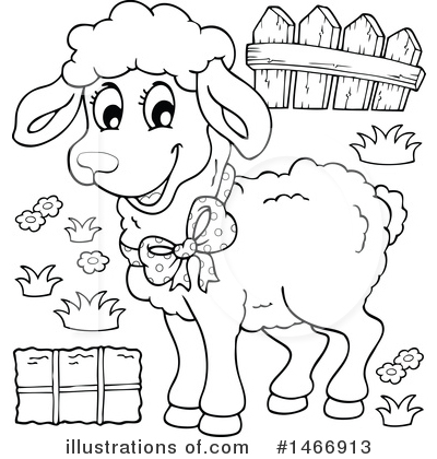 Royalty-Free (RF) Lamb Clipart Illustration by visekart - Stock Sample #1466913