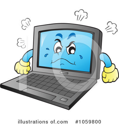 Royalty-Free (RF) Laptop Clipart Illustration by visekart - Stock Sample #1059800
