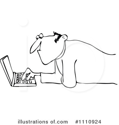 Royalty-Free (RF) Laptop Clipart Illustration by djart - Stock Sample #1110924