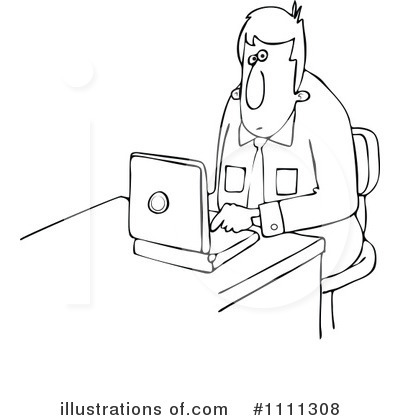 Royalty-Free (RF) Laptop Clipart Illustration by djart - Stock Sample #1111308