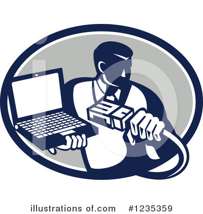 Royalty-Free (RF) Laptop Clipart Illustration by patrimonio - Stock Sample #1235359