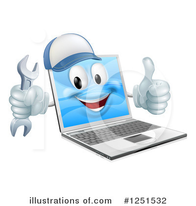 Royalty-Free (RF) Laptop Clipart Illustration by AtStockIllustration - Stock Sample #1251532