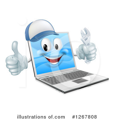 Royalty-Free (RF) Laptop Clipart Illustration by AtStockIllustration - Stock Sample #1267808