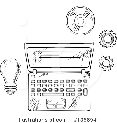 Royalty-Free (RF) Laptop Clipart Illustration by Vector Tradition SM - Stock Sample #1358941