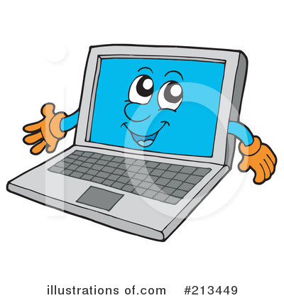 Royalty-Free (RF) Laptop Clipart Illustration by visekart - Stock Sample #213449