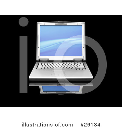 Royalty-Free (RF) Laptop Clipart Illustration by KJ Pargeter - Stock Sample #26134