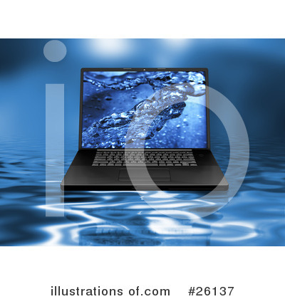 Royalty-Free (RF) Laptop Clipart Illustration by KJ Pargeter - Stock Sample #26137