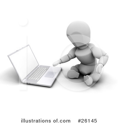 Royalty-Free (RF) Laptop Clipart Illustration by KJ Pargeter - Stock Sample #26145