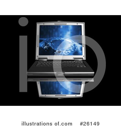 Royalty-Free (RF) Laptop Clipart Illustration by KJ Pargeter - Stock Sample #26149