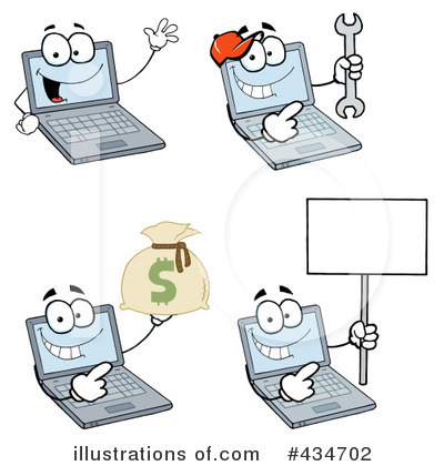 Royalty-Free (RF) Laptop Clipart Illustration by Hit Toon - Stock Sample #434702