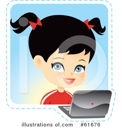 Royalty-Free (RF) Laptop Clipart Illustration by Monica - Stock Sample #61676