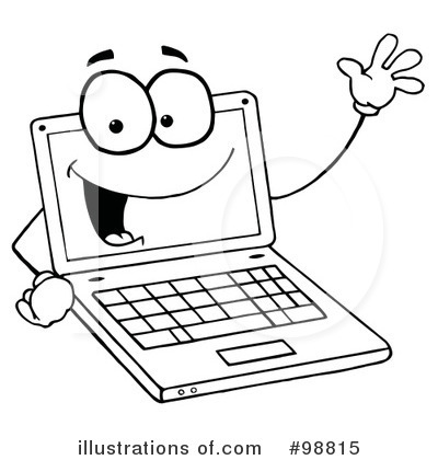 Royalty-Free (RF) Laptop Clipart Illustration by Hit Toon - Stock Sample #98815