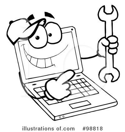 Royalty-Free (RF) Laptop Clipart Illustration by Hit Toon - Stock Sample #98818
