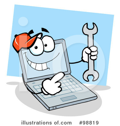 Royalty-Free (RF) Laptop Clipart Illustration by Hit Toon - Stock Sample #98819