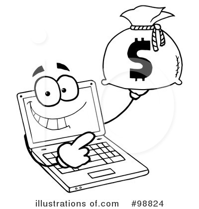 Royalty-Free (RF) Laptop Clipart Illustration by Hit Toon - Stock Sample #98824