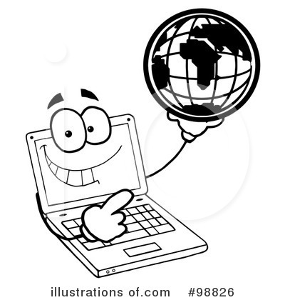 Royalty-Free (RF) Laptop Clipart Illustration by Hit Toon - Stock Sample #98826