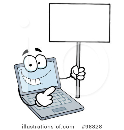 Royalty-Free (RF) Laptop Clipart Illustration by Hit Toon - Stock Sample #98828