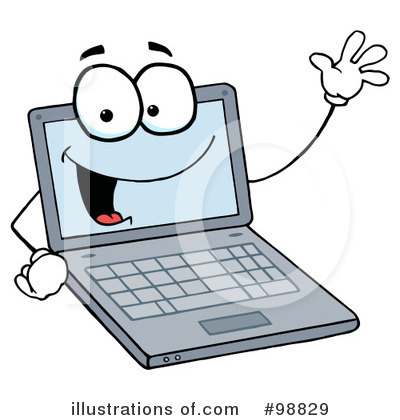 Royalty-Free (RF) Laptop Clipart Illustration by Hit Toon - Stock Sample #98829