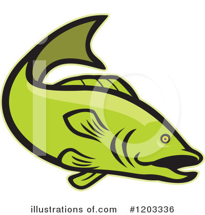 Royalty-Free (RF) Largemouth Bass Clipart Illustration by patrimonio - Stock Sample #1203336