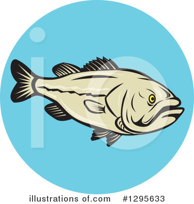 Royalty-Free (RF) Largemouth Bass Clipart Illustration by patrimonio - Stock Sample #1295633