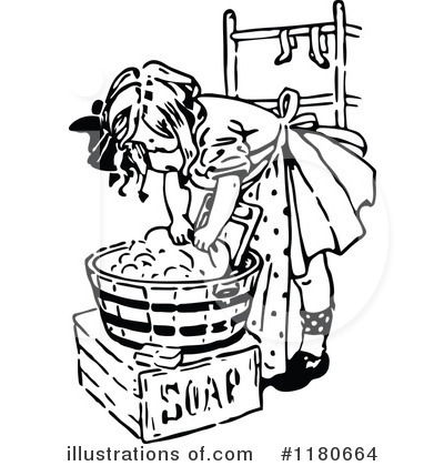 Royalty-Free (RF) Laundry Clipart Illustration by Prawny Vintage - Stock Sample #1180664