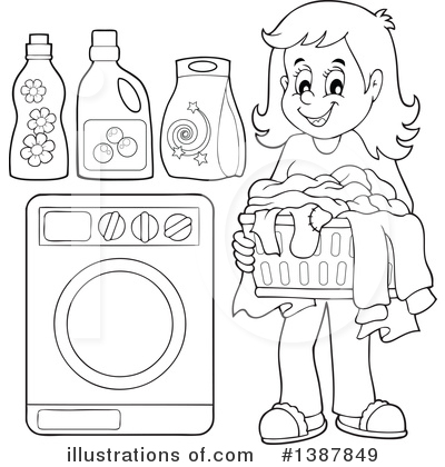 Royalty-Free (RF) Laundry Clipart Illustration by visekart - Stock Sample #1387849