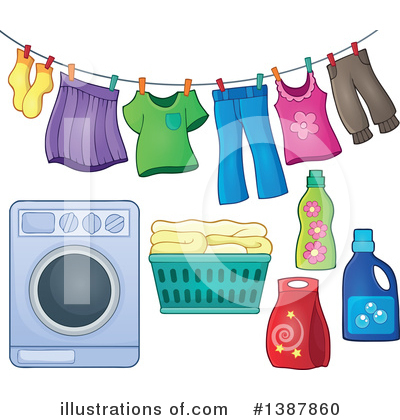 Royalty-Free (RF) Laundry Clipart Illustration by visekart - Stock Sample #1387860