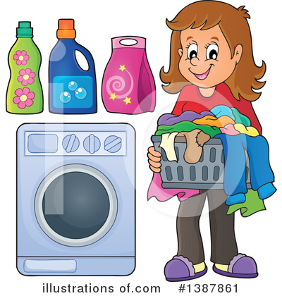Royalty-Free (RF) Laundry Clipart Illustration by visekart - Stock Sample #1387861