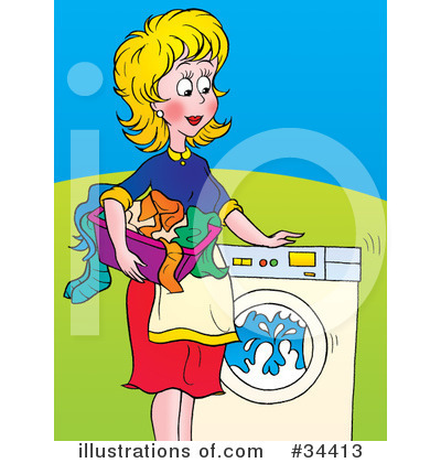 Royalty-Free (RF) Laundry Clipart Illustration by Alex Bannykh - Stock Sample #34413