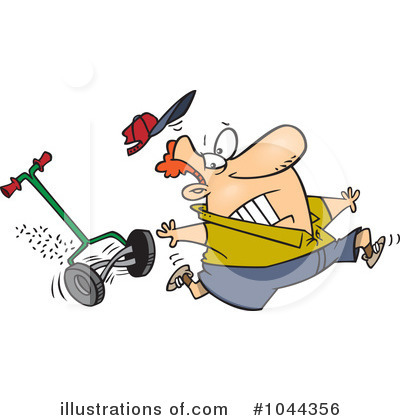 Royalty-Free (RF) Lawn Mower Clipart Illustration by toonaday - Stock Sample #1044356