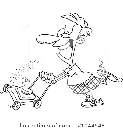 Royalty-Free (RF) Lawn Mower Clipart Illustration by toonaday - Stock Sample #1044548