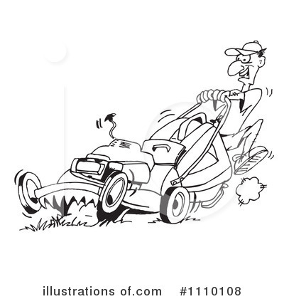 Royalty-Free (RF) Lawn Mower Clipart Illustration by Dennis Holmes Designs - Stock Sample #1110108