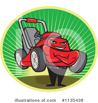 Royalty-Free (RF) Lawn Mower Clipart Illustration by patrimonio - Stock Sample #1135438