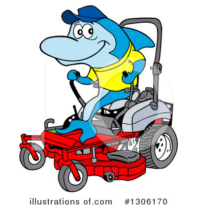 Royalty-Free (RF) Lawn Mower Clipart Illustration by LaffToon - Stock Sample #1306170