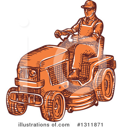 Royalty-Free (RF) Lawn Mower Clipart Illustration by patrimonio - Stock Sample #1311871