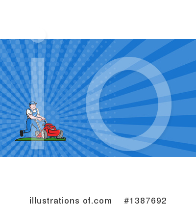 Royalty-Free (RF) Lawn Mower Clipart Illustration by patrimonio - Stock Sample #1387692