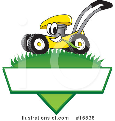 Royalty-Free (RF) Lawn Mower Clipart Illustration by Mascot Junction - Stock Sample #16538