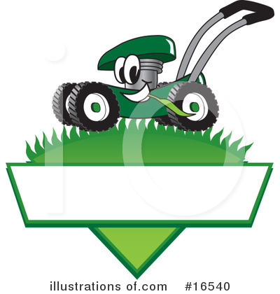 Royalty-Free (RF) Lawn Mower Clipart Illustration by Mascot Junction - Stock Sample #16540