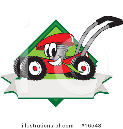 Royalty-Free (RF) Lawn Mower Clipart Illustration by Mascot Junction - Stock Sample #16543